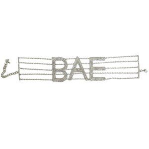 BAE Rhinestone Letter Choker